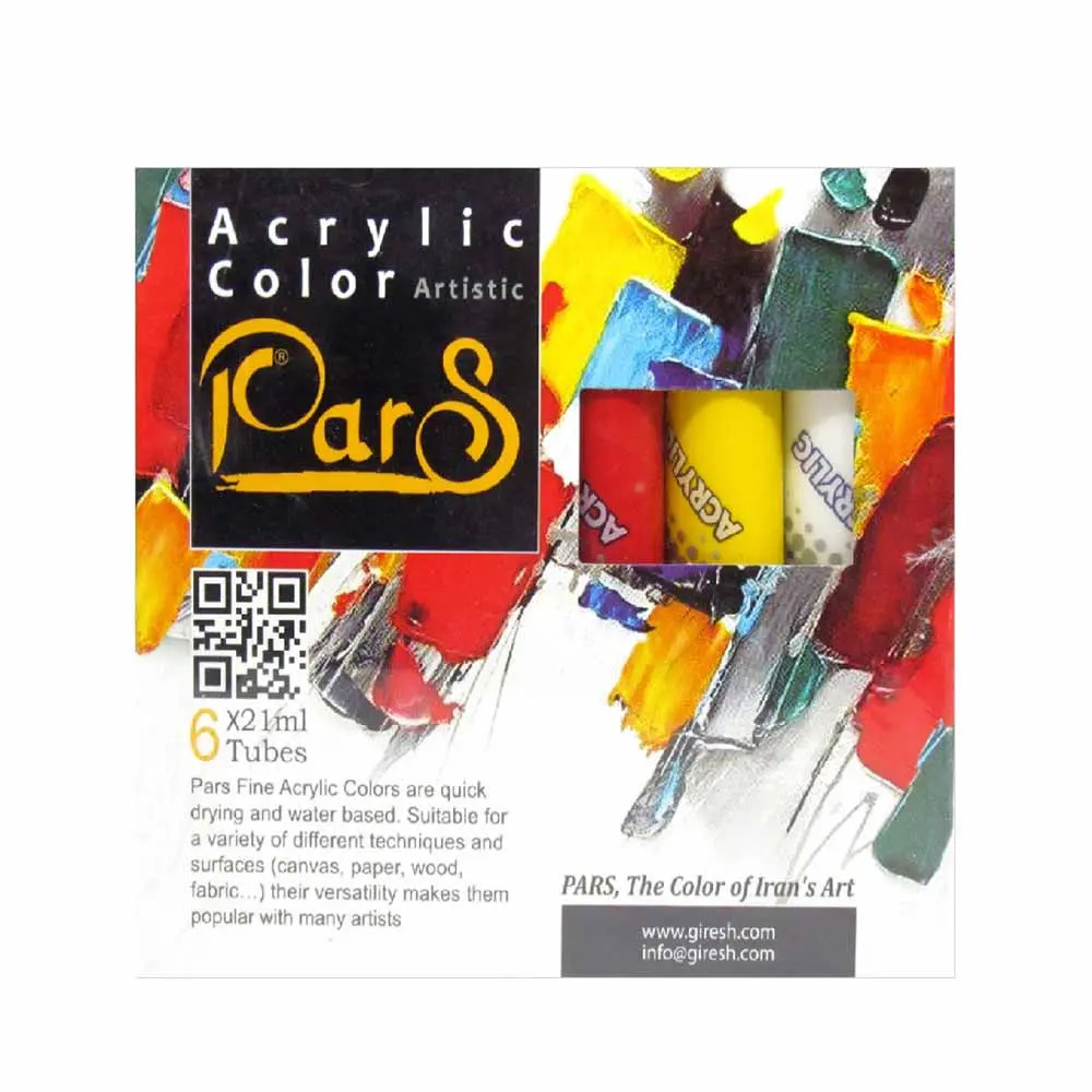 رنگ آکریلیک 6 رنگ پارس مدل Artistic