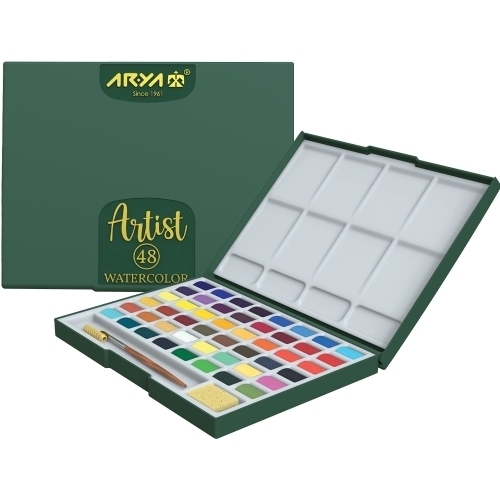 آبرنگ 48 رنگ جعبه مقوایی آریا آرتیست 2