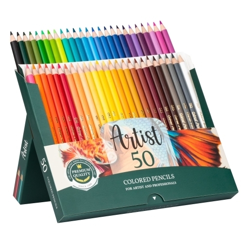 مداد رنگی 50 رنگ جعبه مقوایی آریا آرتیست2