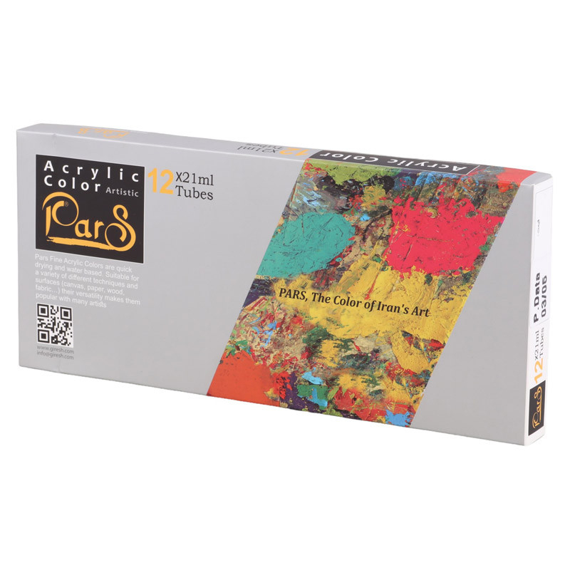  رنگ آکریلیک 12 رنگ پارس مدل Artistic 