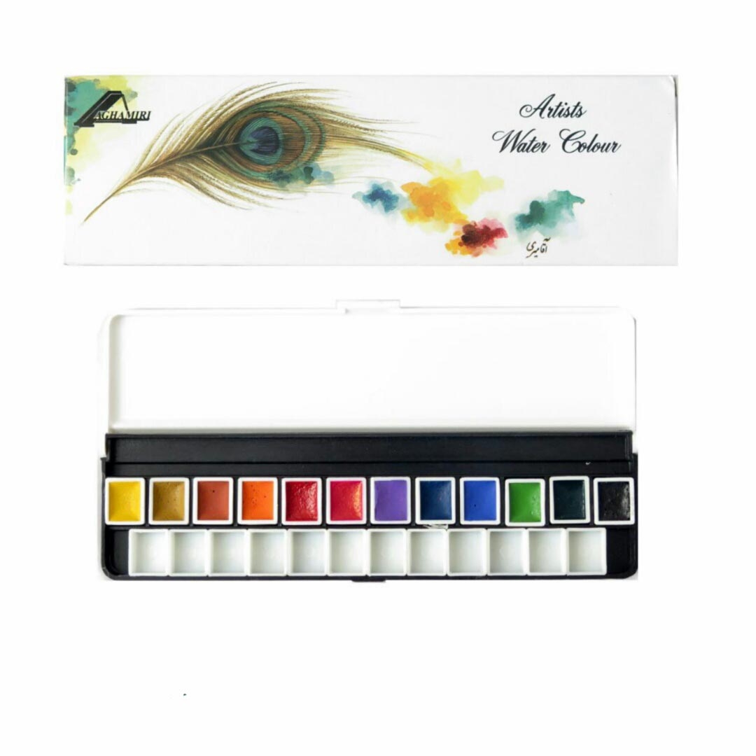 آبرنگ 12 رنگ آقامیری