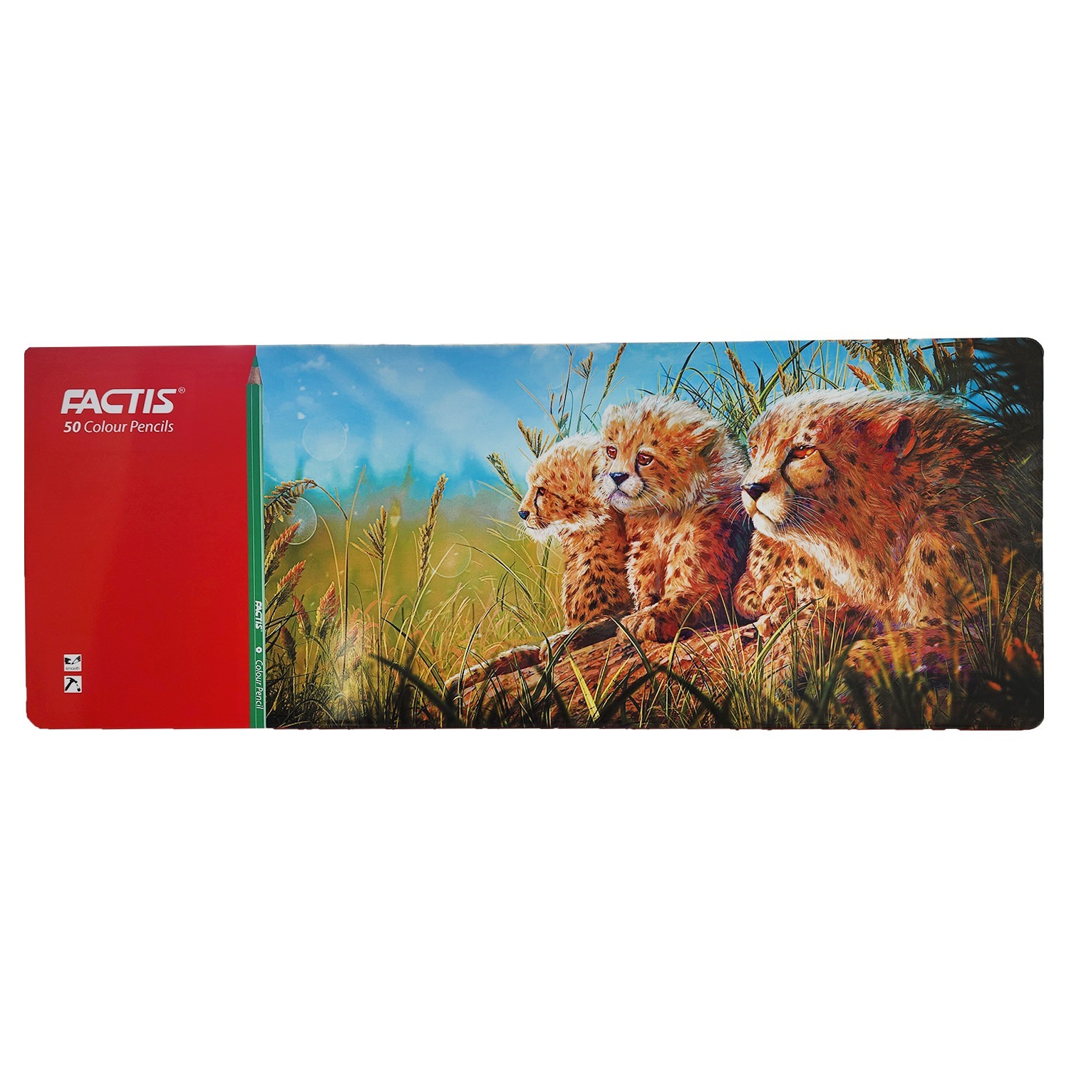 مداد رنگی 50 رنگ جعبه فلزی فکتیس FACTIS