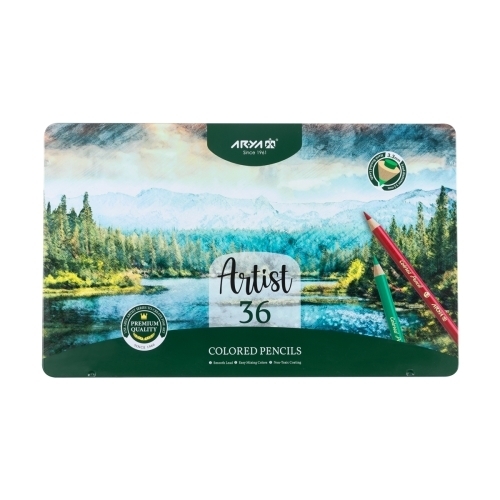 مداد رنگی 36 رنگ جعبه فلزی آریا آرتیست