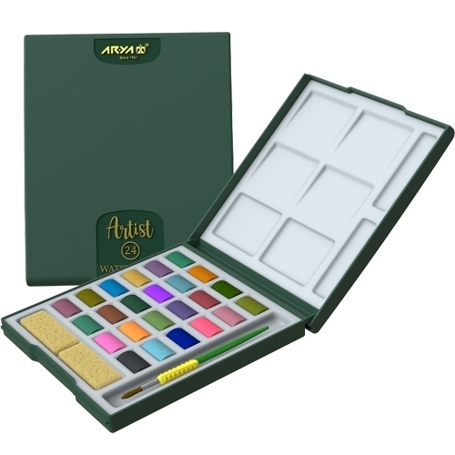 آبرنگ 24 رنگ جعبه مقوایی آریا آرتیست 2