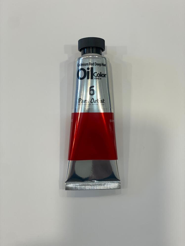 رنگ روغن ۵۰ میل پارس آرتیست کد ۶ (Cadmium Red Deep Hue)