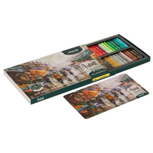 پاستل روغنی 48 رنگ جعبه مقوایی آریا آرتیست