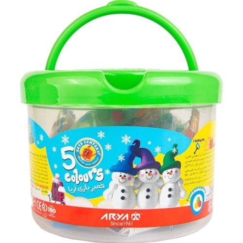 خمیر بازی سطلی 5 رنگ آریا