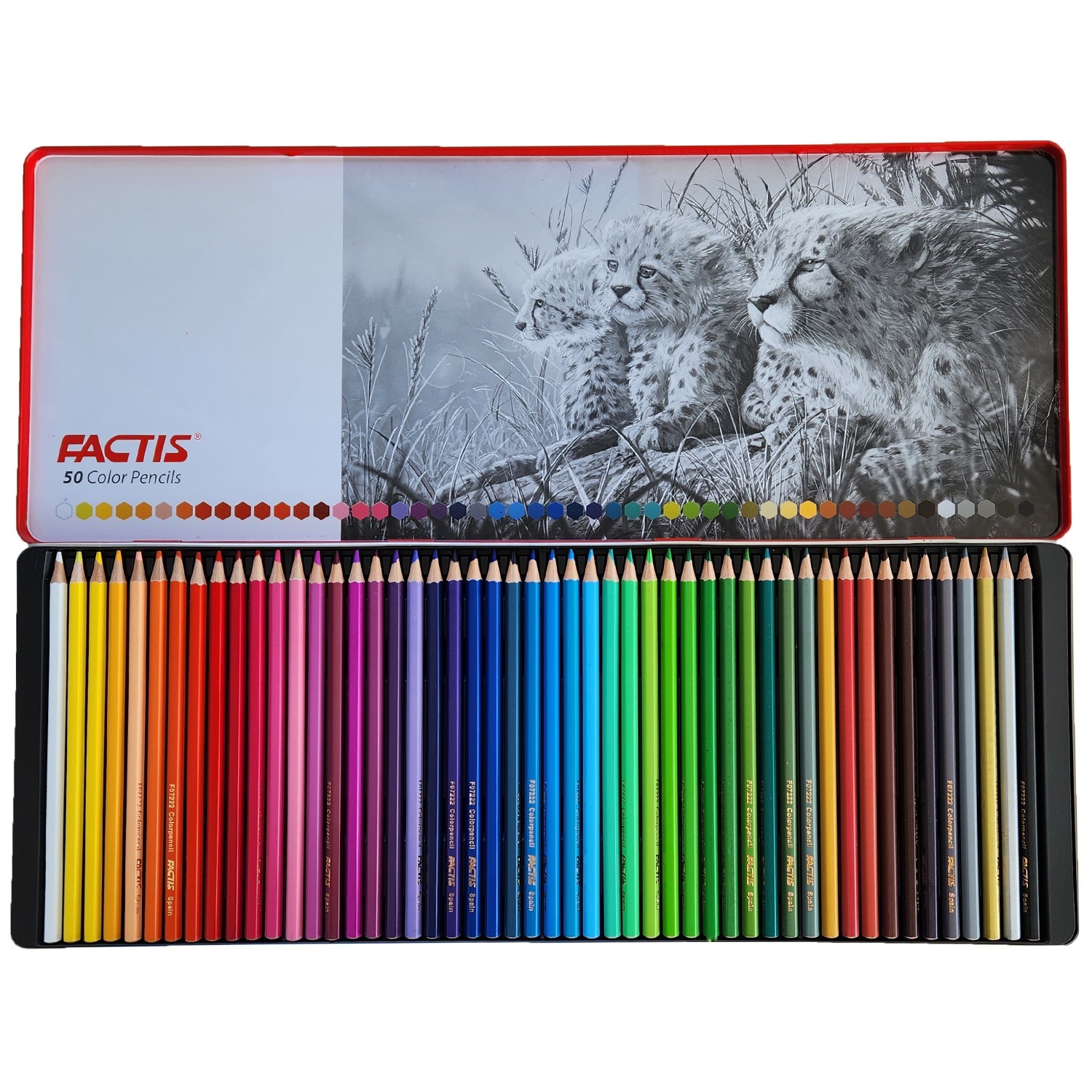 مداد رنگی 50 رنگ جعبه فلزی فکتیس FACTIS2