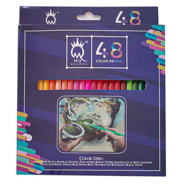 مداد رنگی 48 رنگ جعبه مقوایی ام کیو MQ