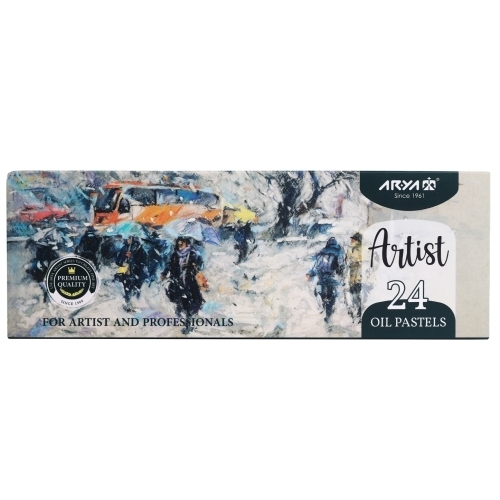 پاستل روغنی 24 رنگ جعبه مقوایی آریا آرتیست