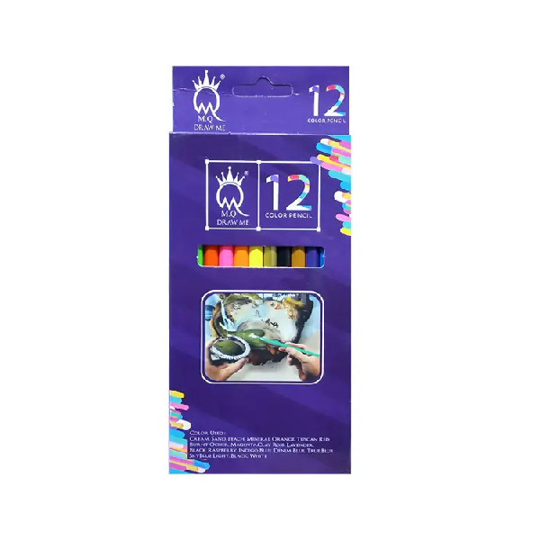 مداد رنگی 12 رنگ مقوایی ام کیو MQ