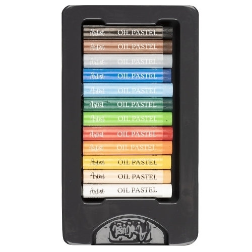 پاستل روغنی 12 رنگ جعبه مقوایی آریا آرتیست 3