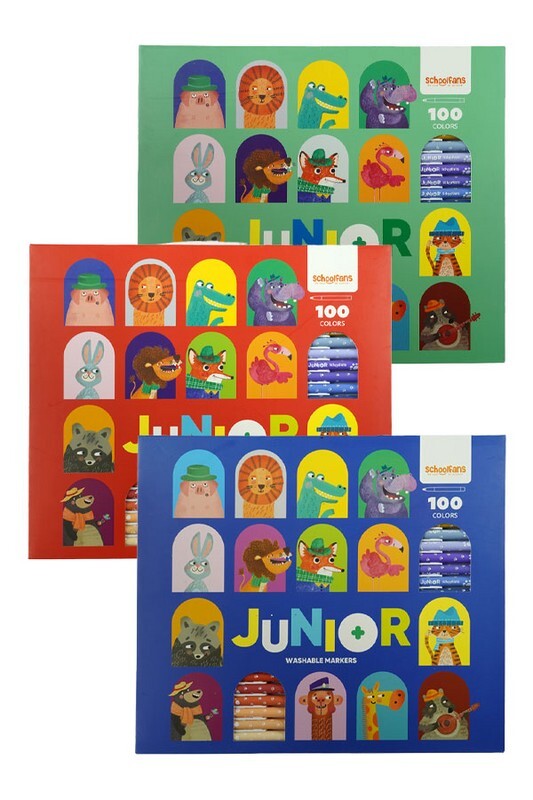 ماژیک 100 رنگ مدل جونیور اسکول فنس