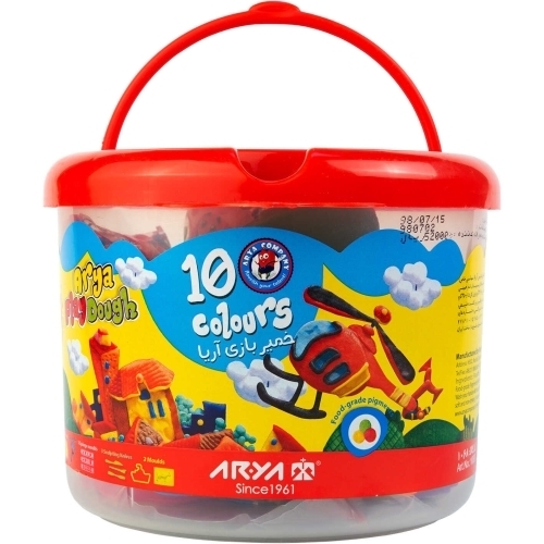 خمیر بازی سطلی ۱۰ رنگ آریا